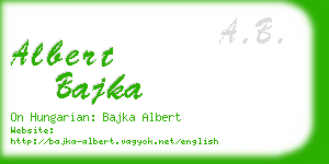 albert bajka business card